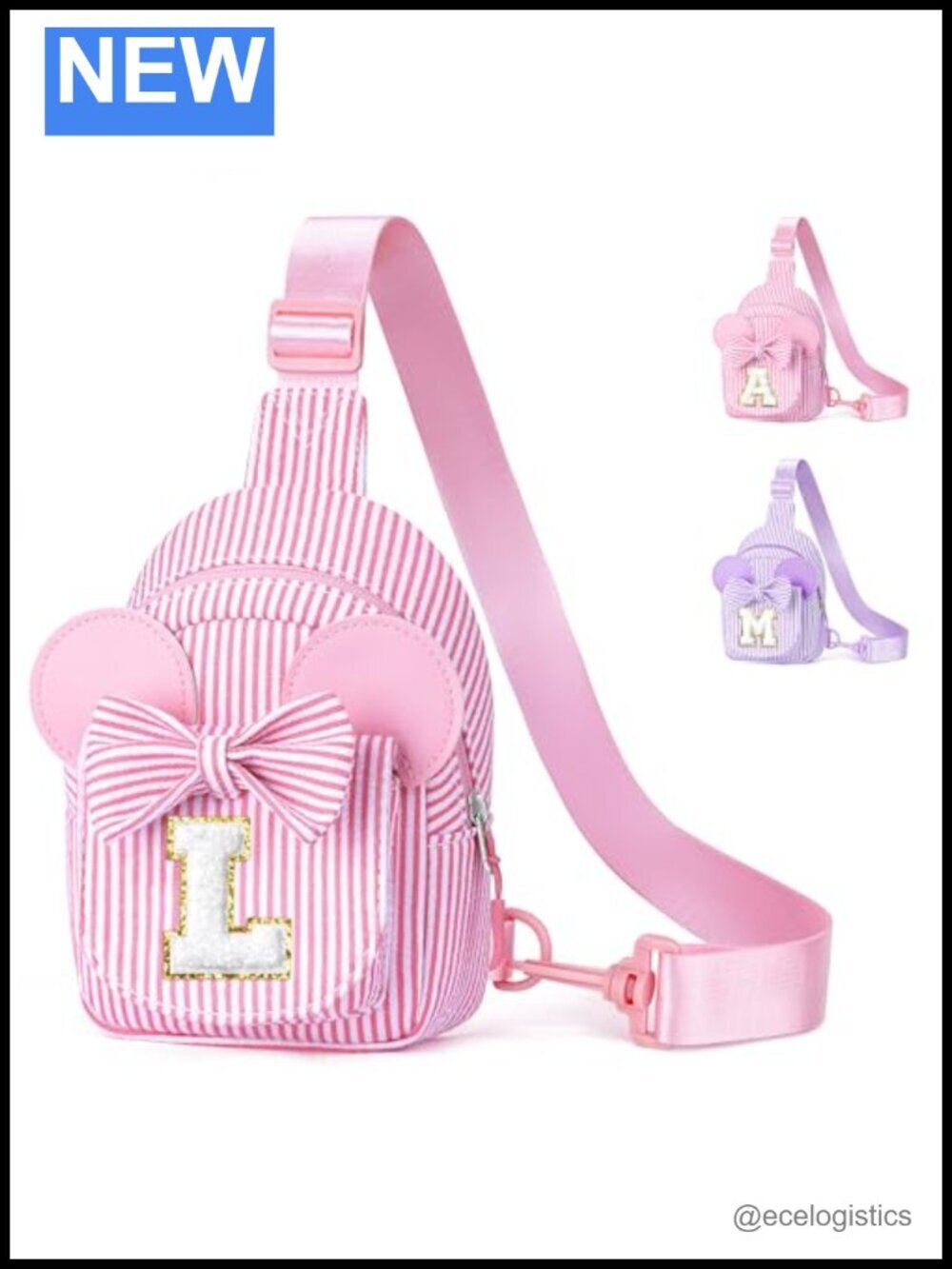 Personalized Initial Crossbody Sling Waist Bag for Girls